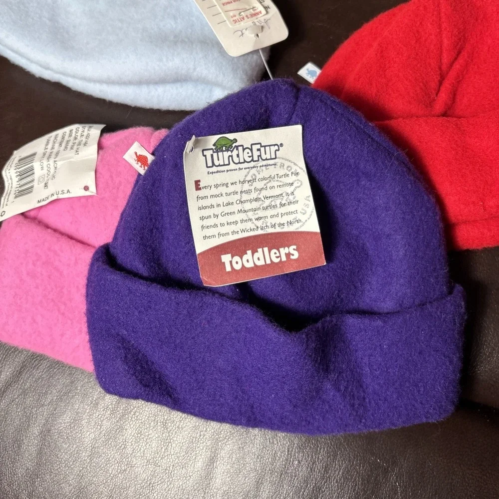 5 New Vintage Turtle Fur Infant Toddler Fleece‎ Hats